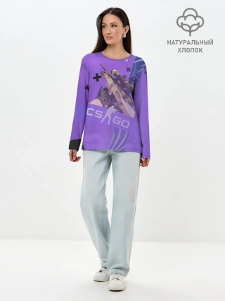 Лонгслив женский. Хлопок / CS GO - Dragon lore | История о драконе