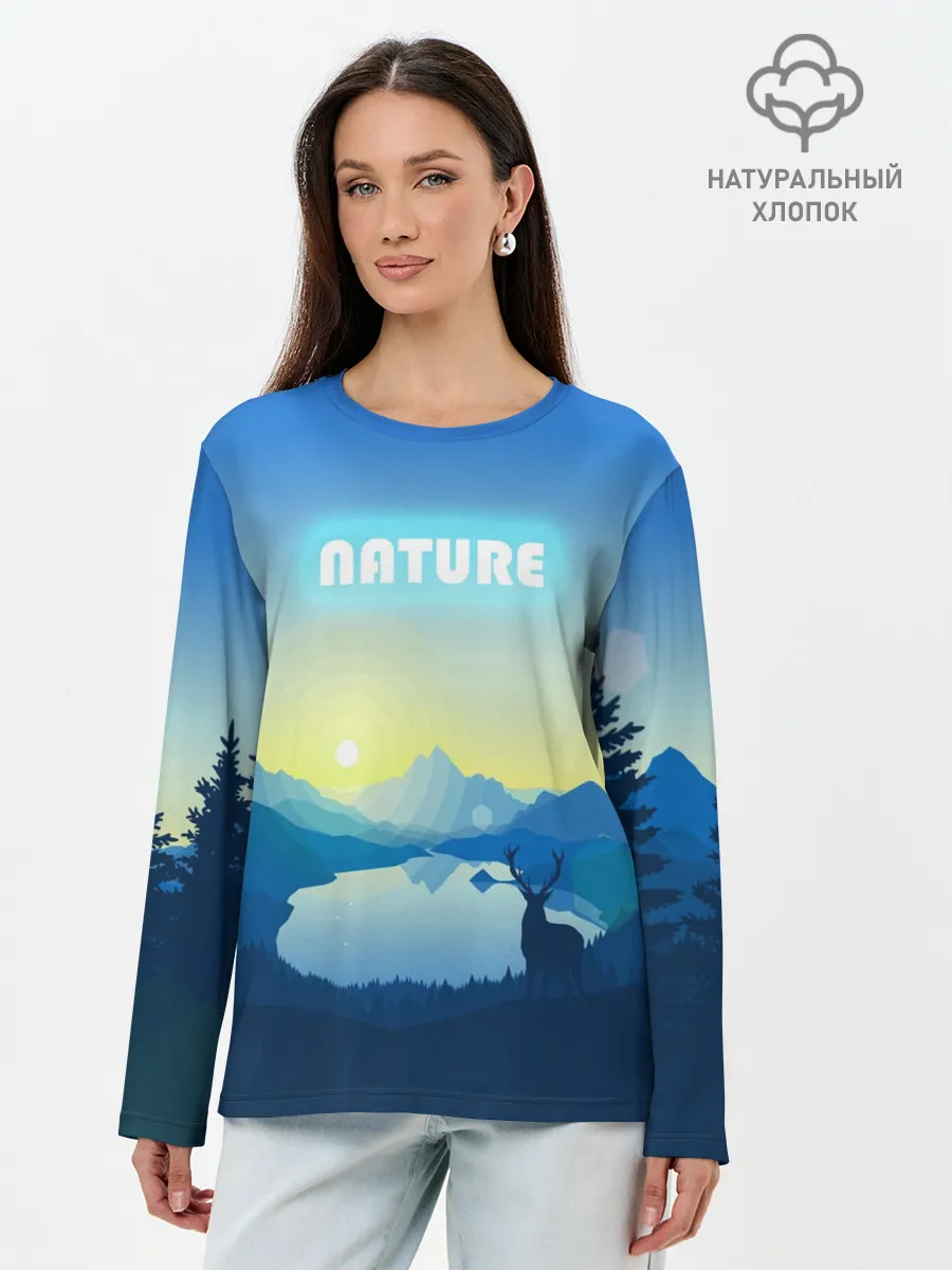 Лонгслив женский. Хлопок / NATURE