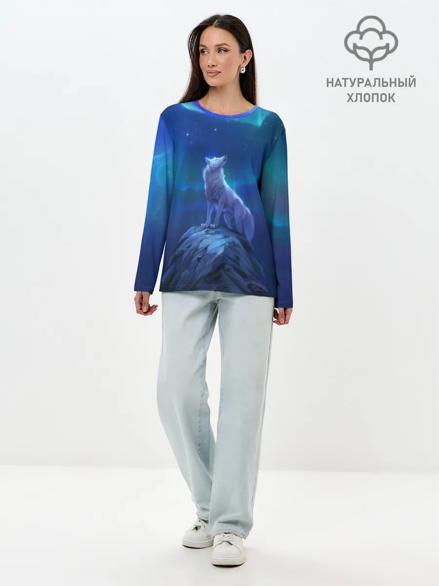 Лонгслив женский. Хлопок / Одинокий Волк