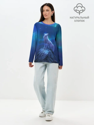 Лонгслив женский. Хлопок / Одинокий Волк