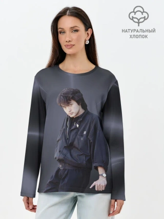 Лонгслив женский. Хлопок / Виктор Цой.