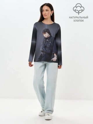 Лонгслив женский. Хлопок / Виктор Цой.