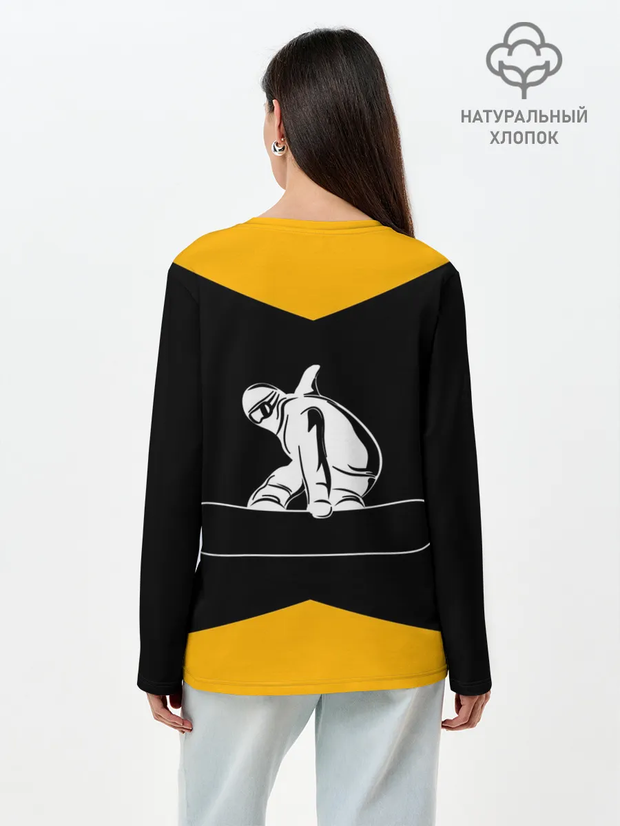 Лонгслив женский. Хлопок / Сноубордист