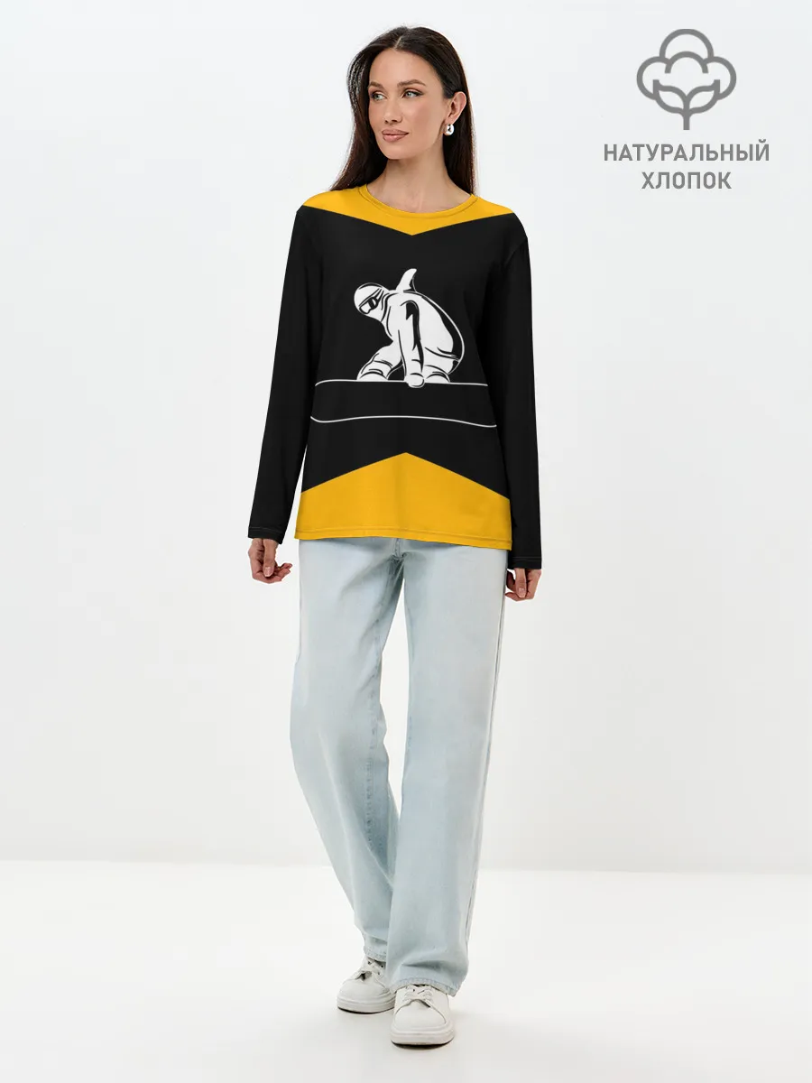 Лонгслив женский. Хлопок / Сноубордист