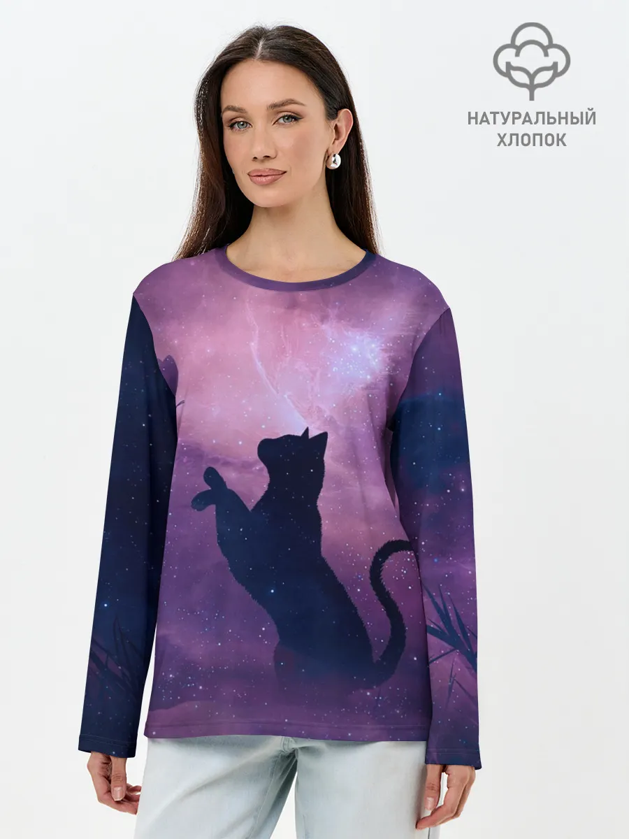Лонгслив женский. Хлопок / Star Cat