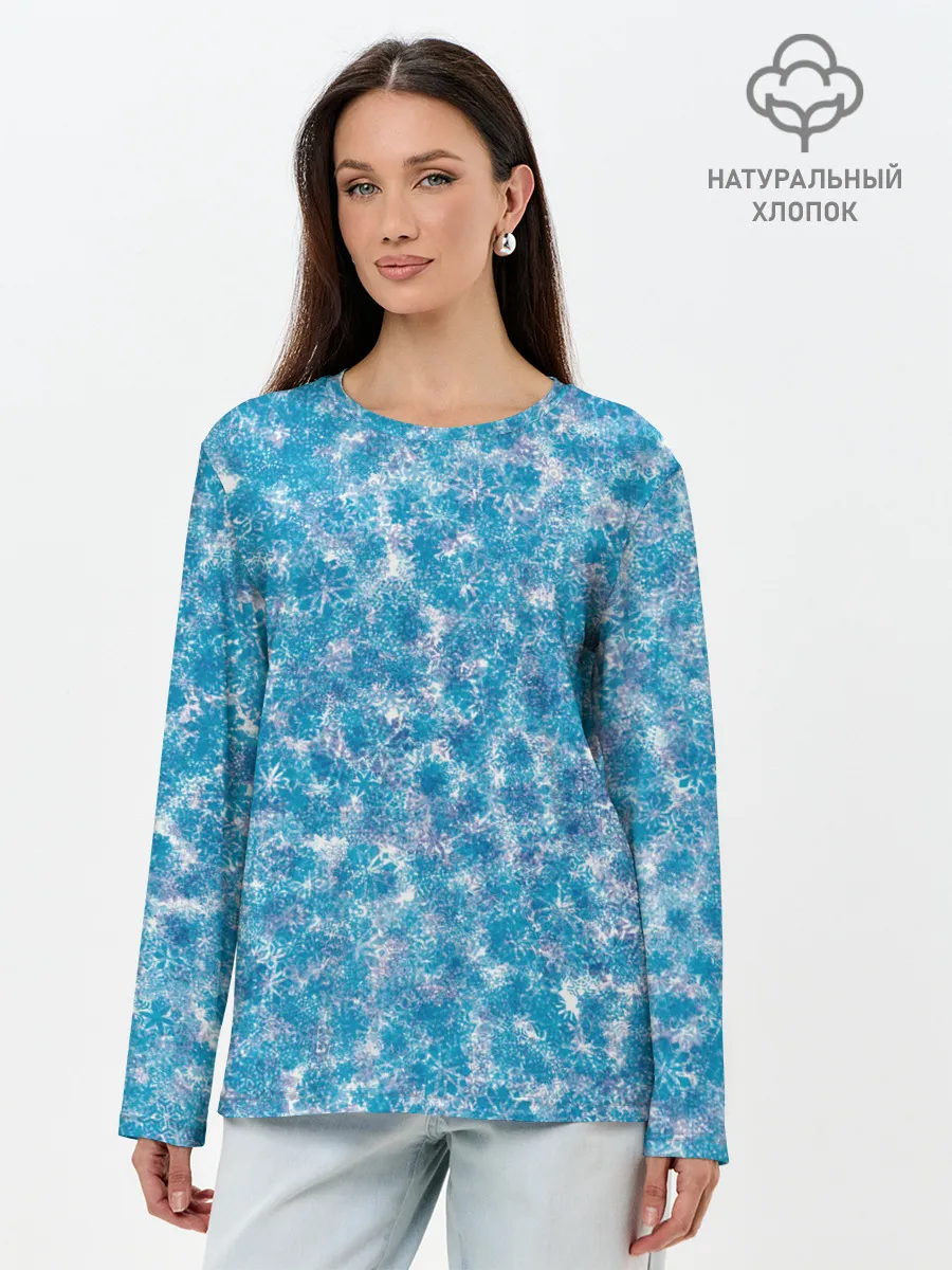 Лонгслив женский. Хлопок / Изморозь