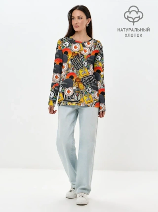 Лонгслив женский. Хлопок / PUBG STICKER