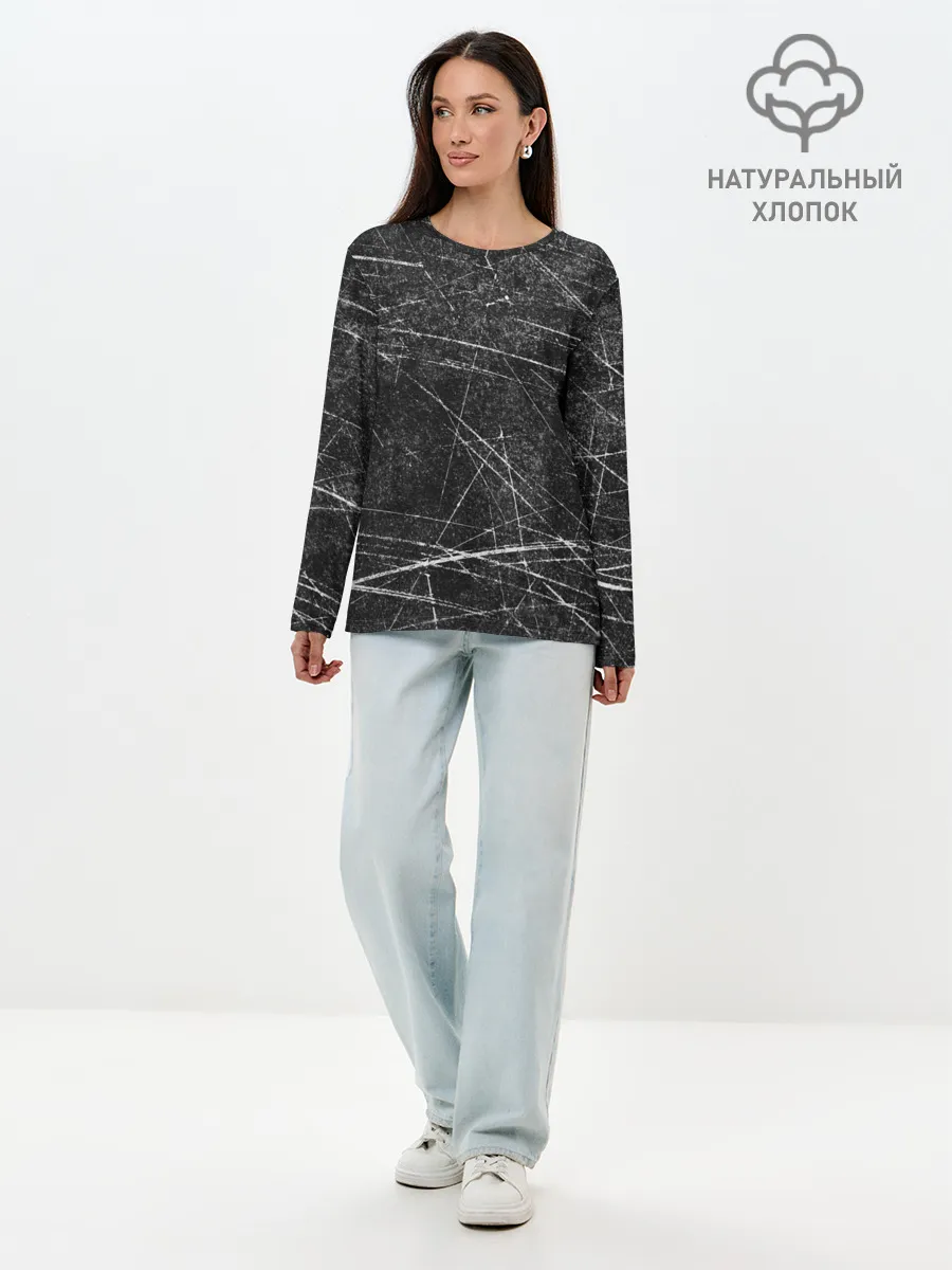 Лонгслив женский. Хлопок / Царапины