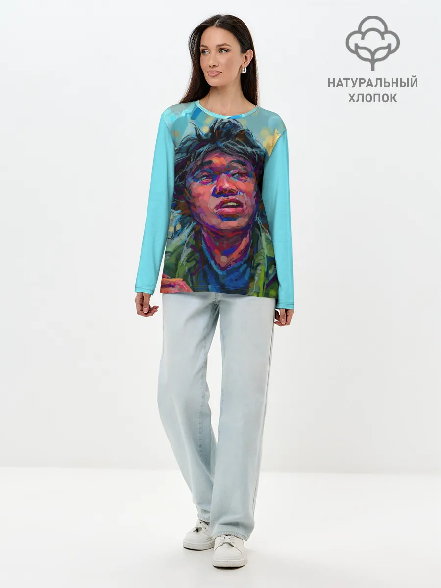 Лонгслив женский. Хлопок / Цой