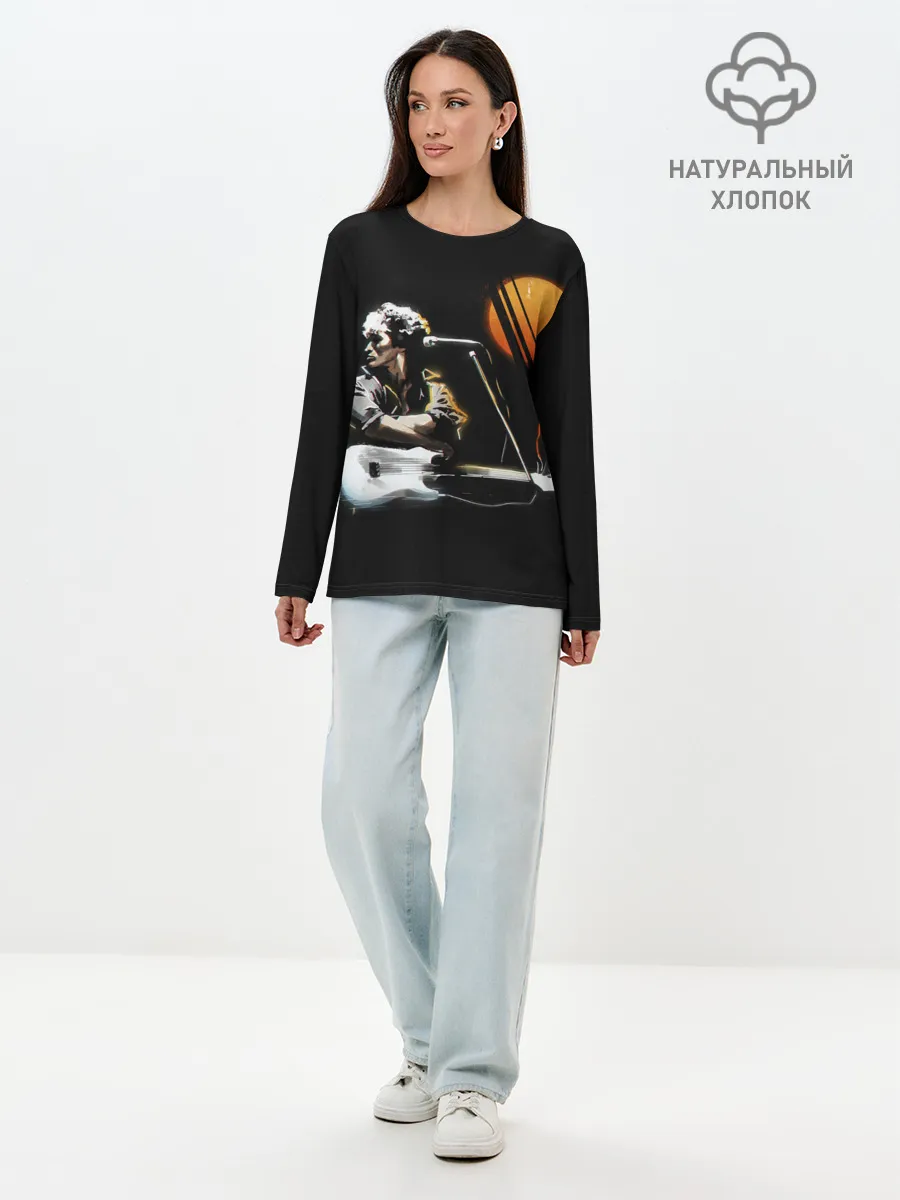 Лонгслив женский. Хлопок / Виктор Цой.