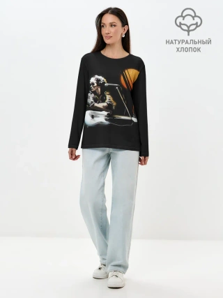 Лонгслив женский. Хлопок / Виктор Цой.