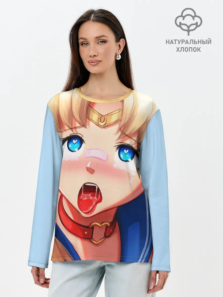 Лонгслив женский. Хлопок / SAILOR MOON AHEGAO