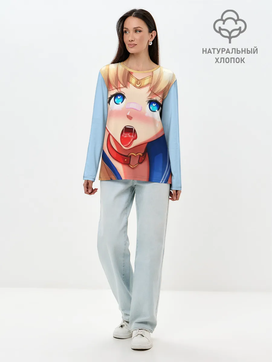 Лонгслив женский. Хлопок / SAILOR MOON AHEGAO