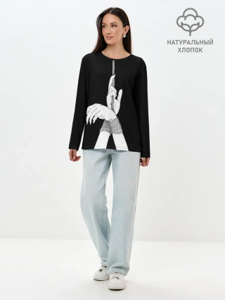 Лонгслив женский. Хлопок / Связанные руки эстетика