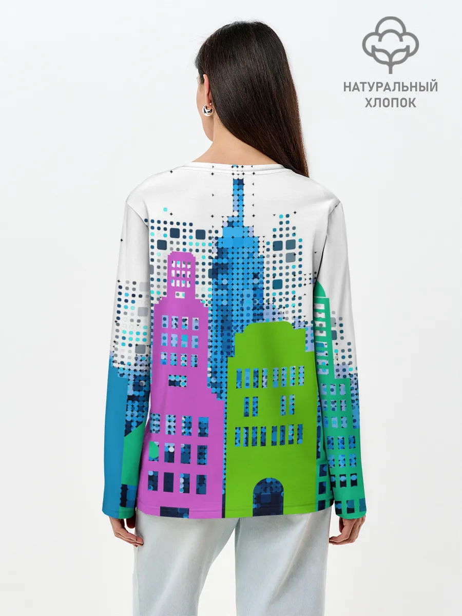 Лонгслив женский. Хлопок / Город