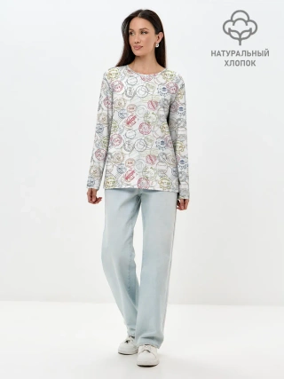 Лонгслив женский. Хлопок / Штампы мира