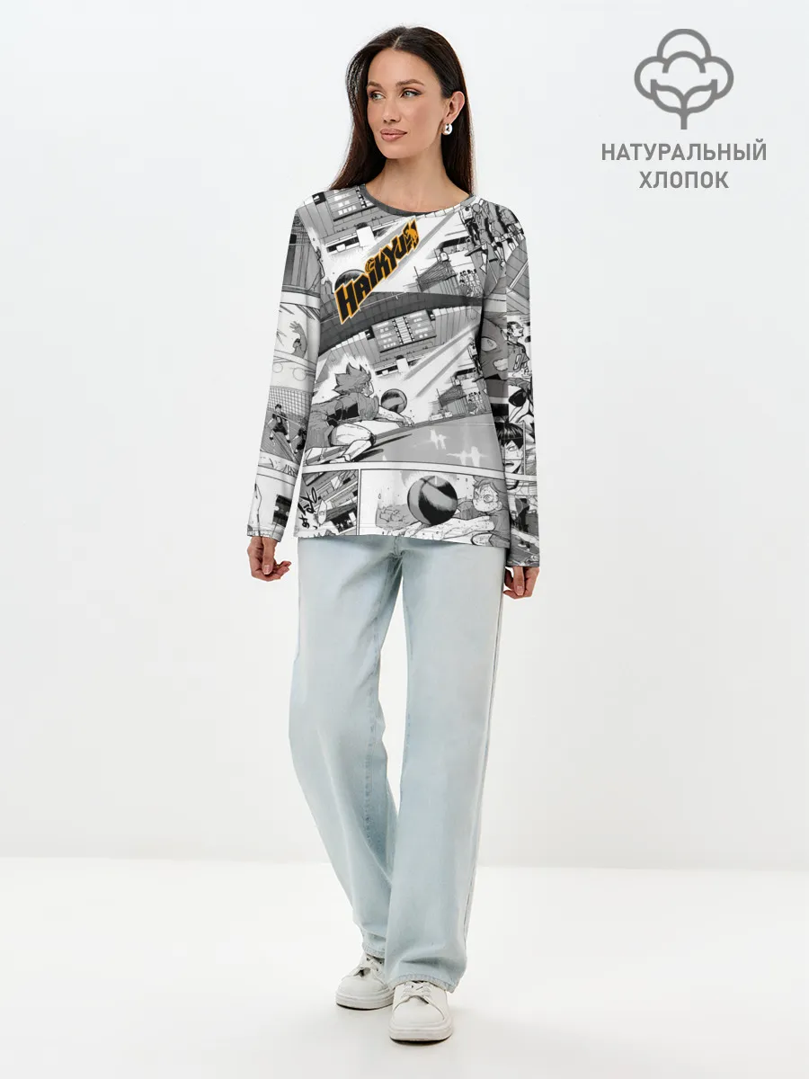 Лонгслив женский. Хлопок / Haikyu
