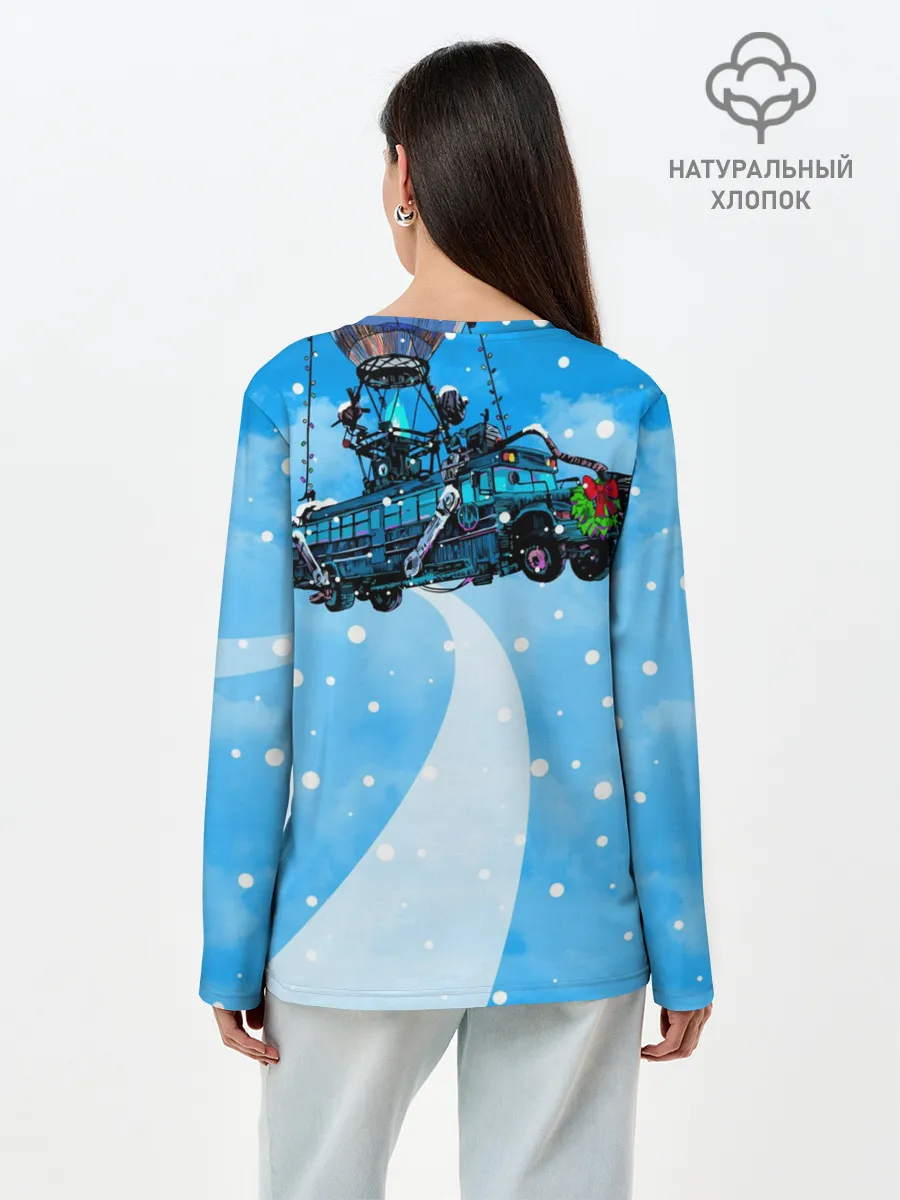 Лонгслив женский. Хлопок / Пряничный человек