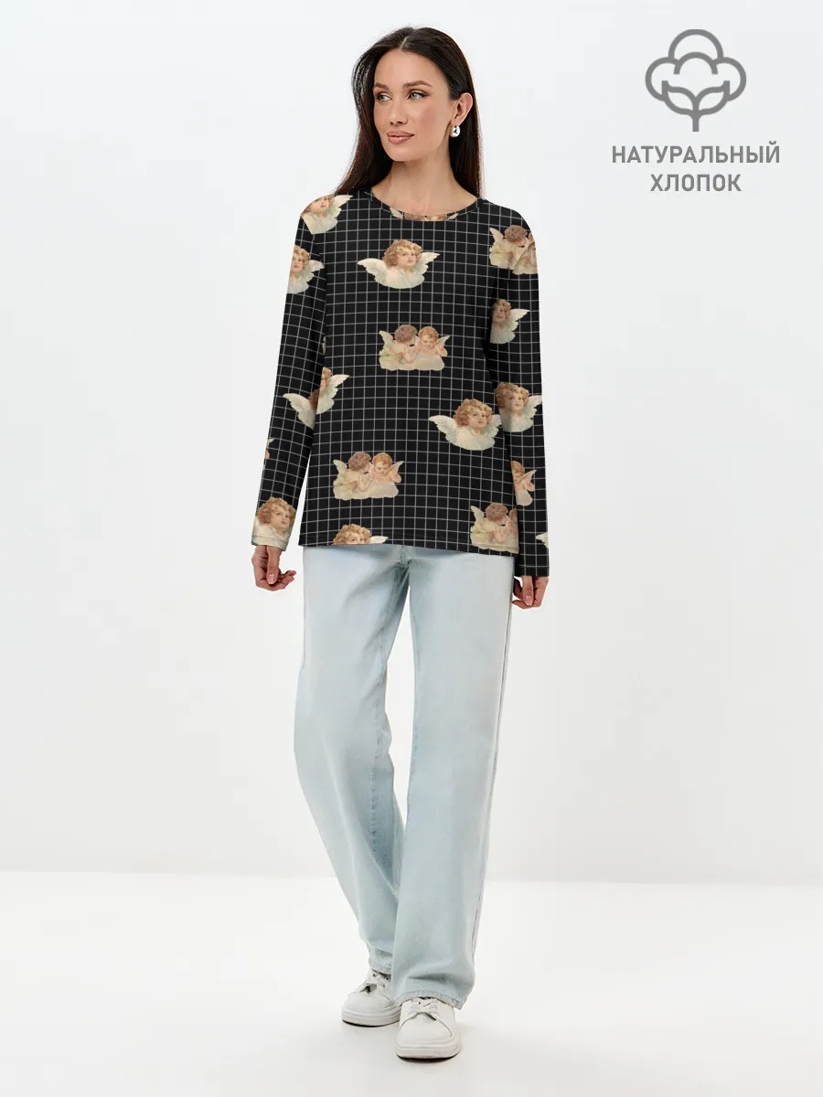 Лонгслив женский. Хлопок / Ангел