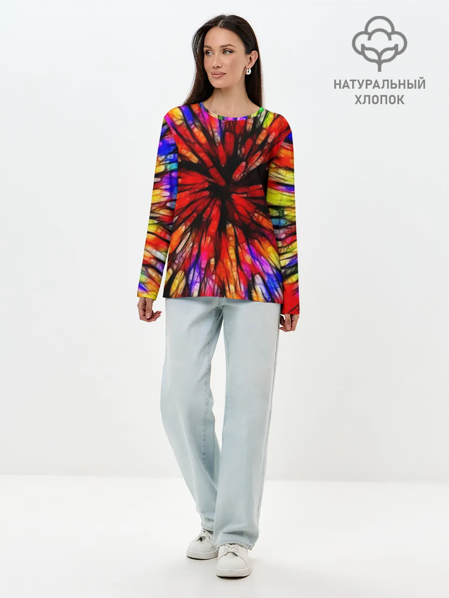 Лонгслив женский. Хлопок / Батик
