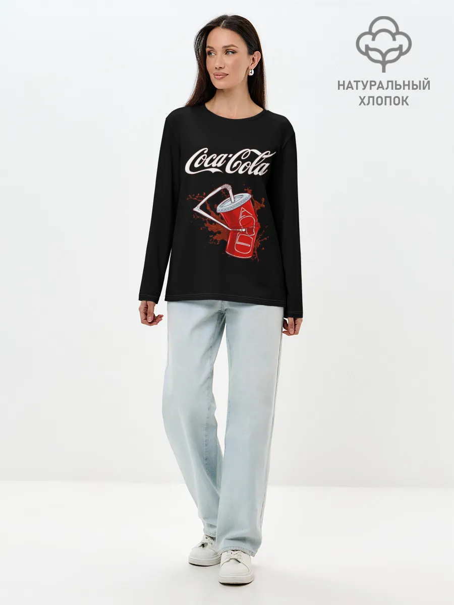 Лонгслив женский. Хлопок / Coca Cola