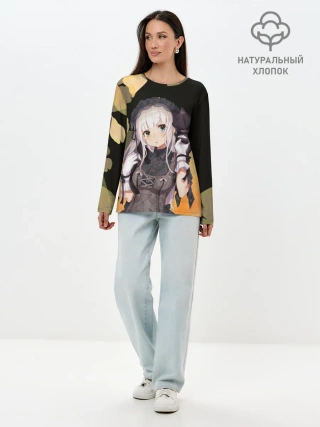 Лонгслив женский. Хлопок / Аниме девушка в интересном наряде