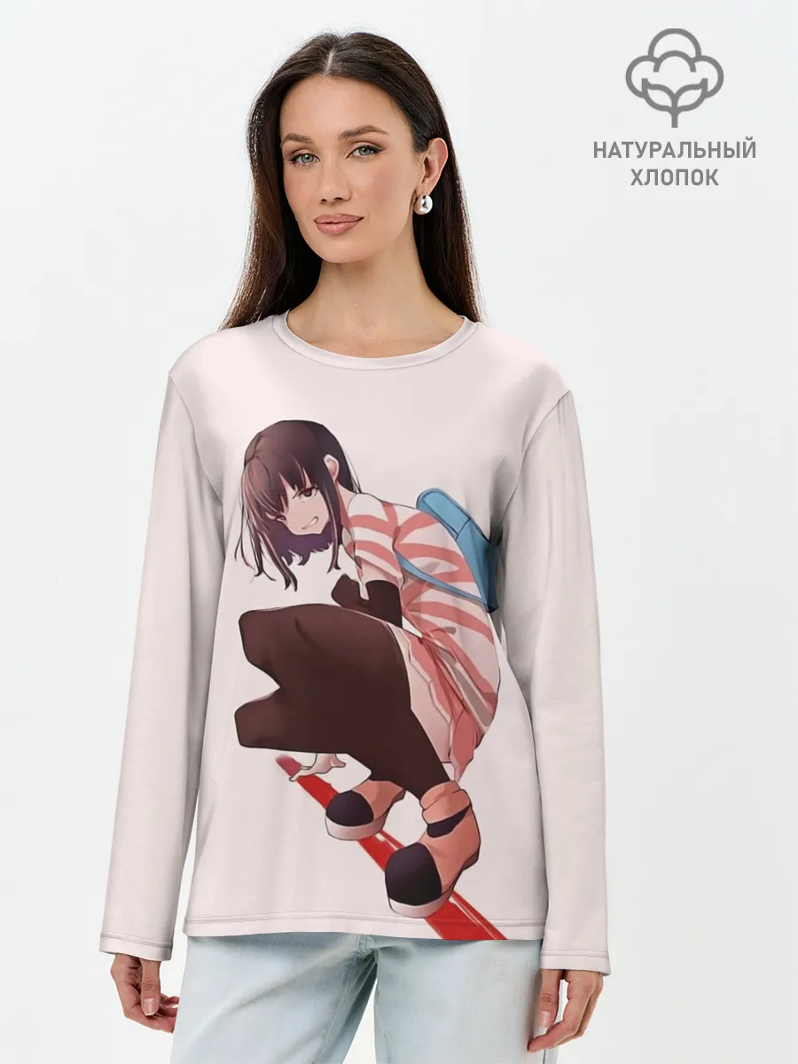 Лонгслив женский. Хлопок / Обычная девушка