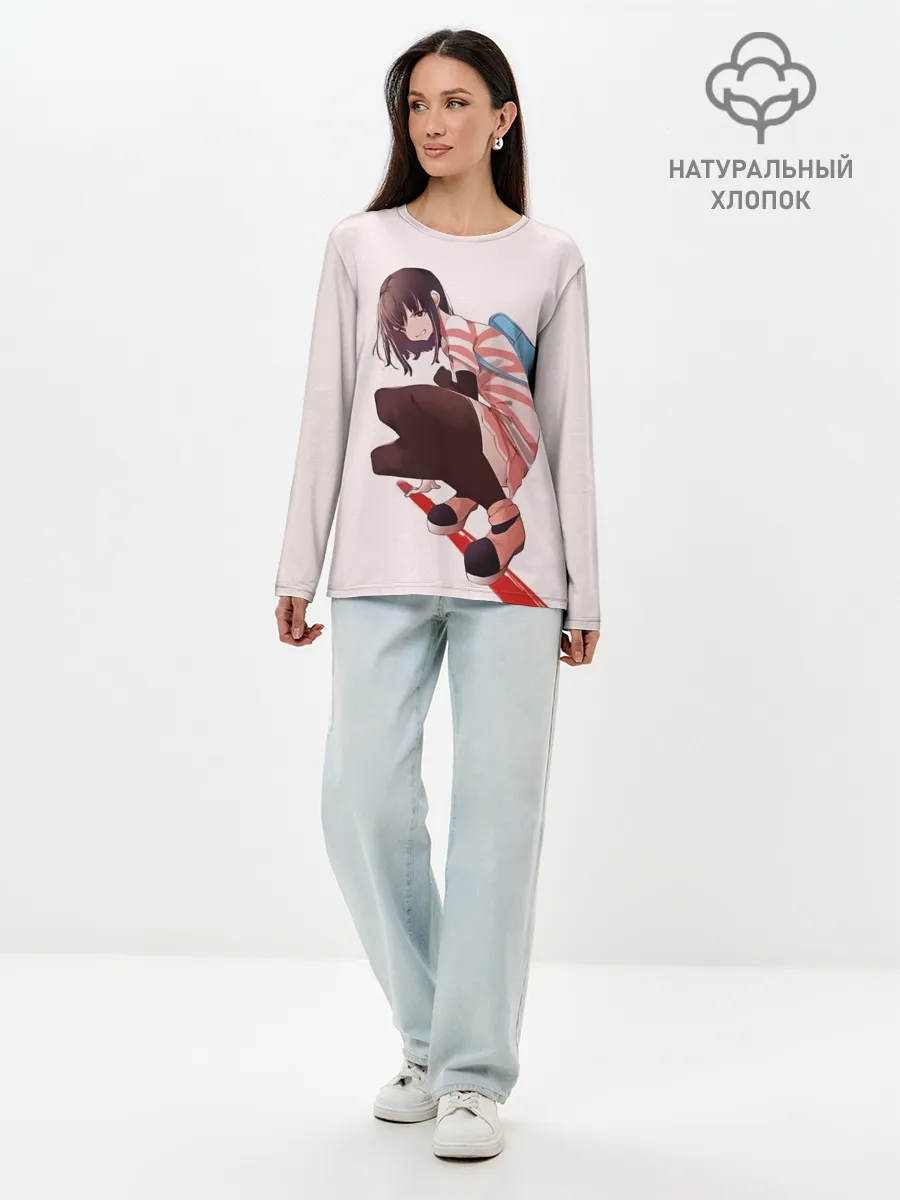 Лонгслив женский. Хлопок / Обычная девушка