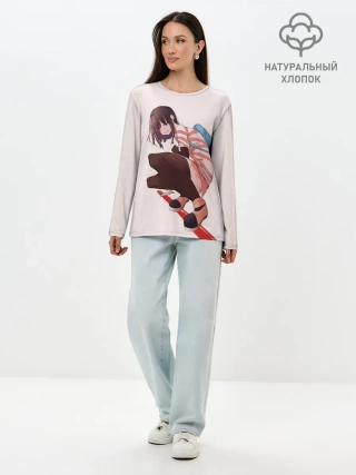 Лонгслив женский. Хлопок / Обычная девушка