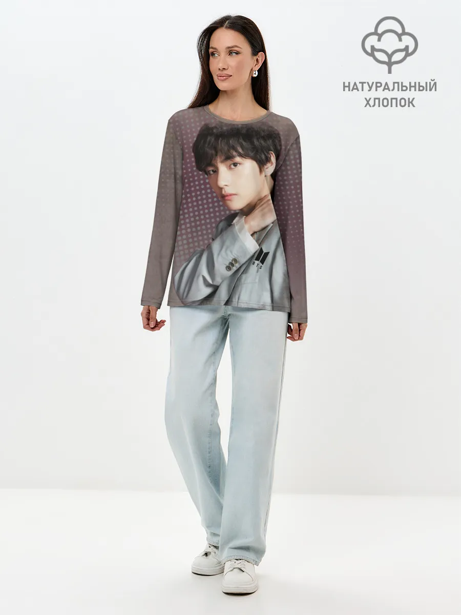 Лонгслив женский. Хлопок / BTS. Ким Тэ Хён