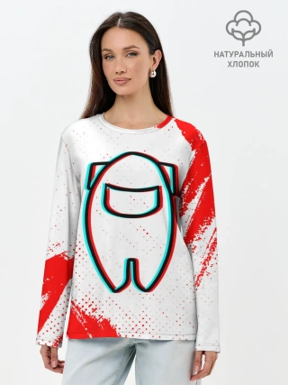 Лонгслив женский. Хлопок / AMONG US / АМОНГ АС