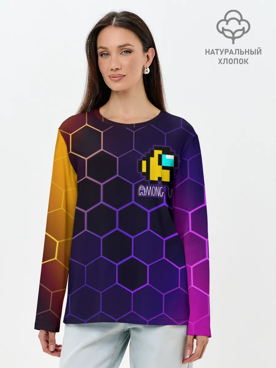 Лонгслив женский. Хлопок / AMONG US / АМОНГ АС