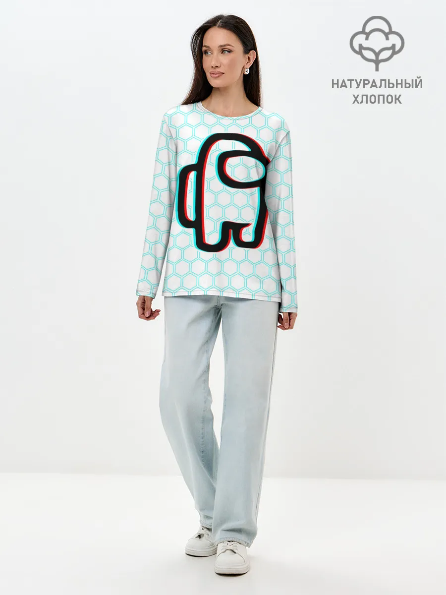 Лонгслив женский. Хлопок / AMONG US / АМОНГ АС