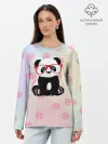 Лонгслив женский. Хлопок / Милая пандочка