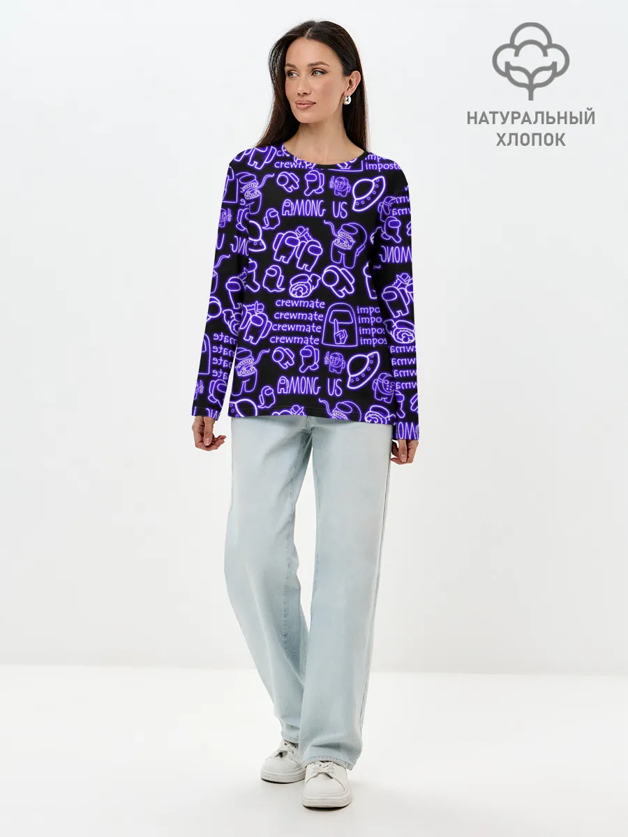 Лонгслив женский. Хлопок / AMONG US | NEON