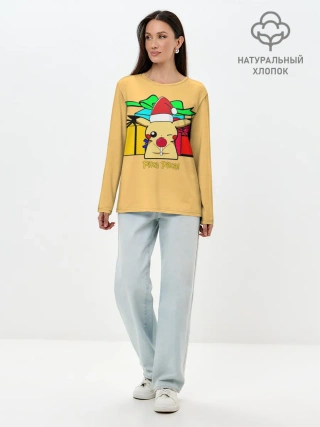 Лонгслив женский. Хлопок / New Year Pikachu