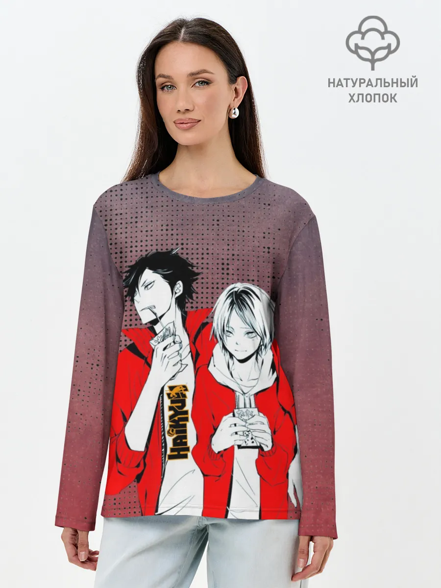 Лонгслив женский. Хлопок / Haikyuu Шоё Хината