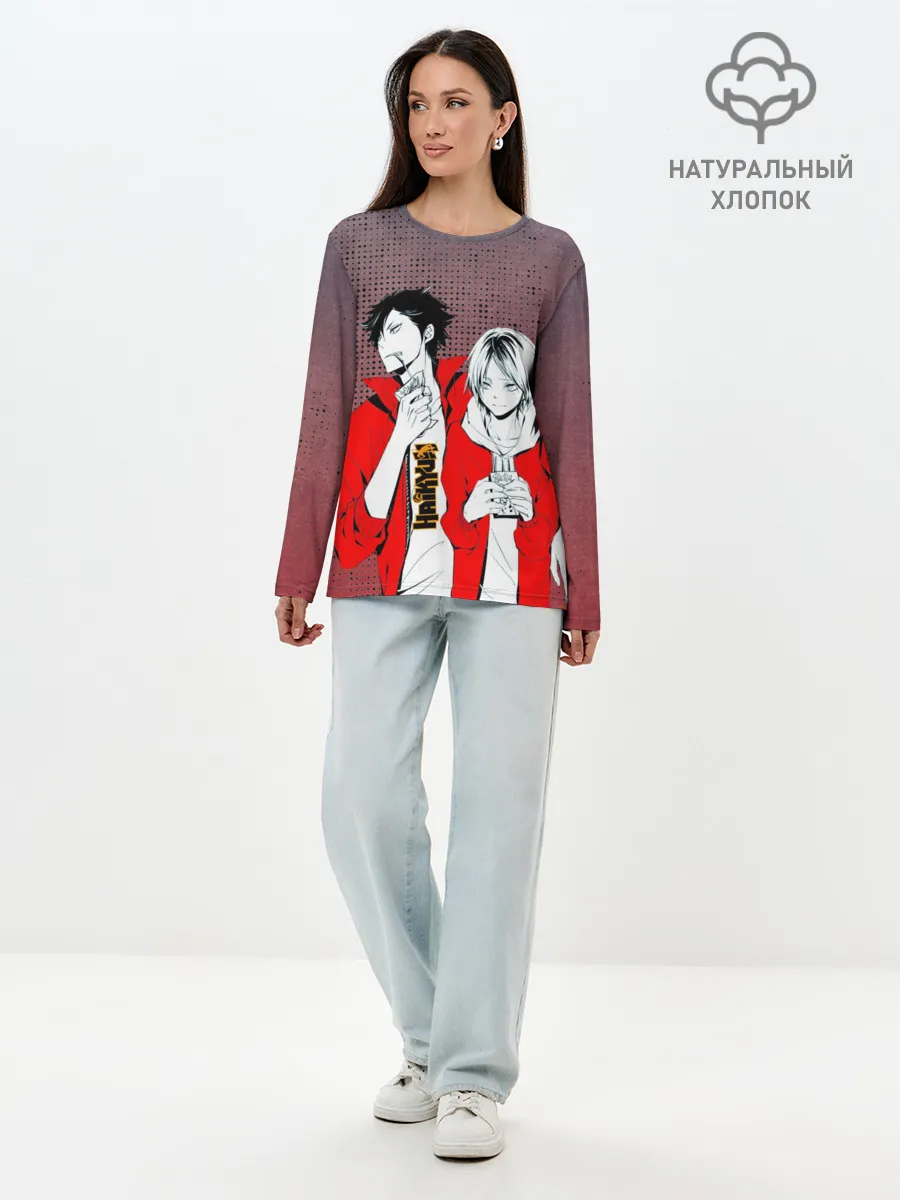 Лонгслив женский. Хлопок / Haikyuu Шоё Хината