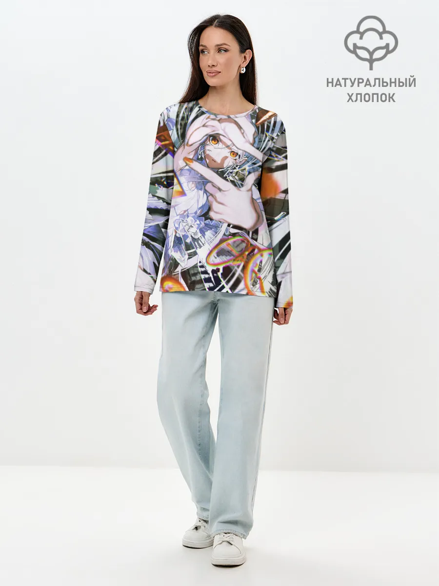Лонгслив женский. Хлопок / Anime girl art