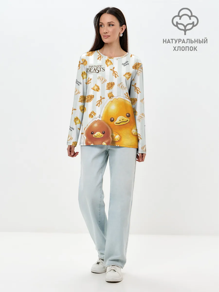 Лонгслив женский. Хлопок / Fantastic Beasts Baby Nifflers