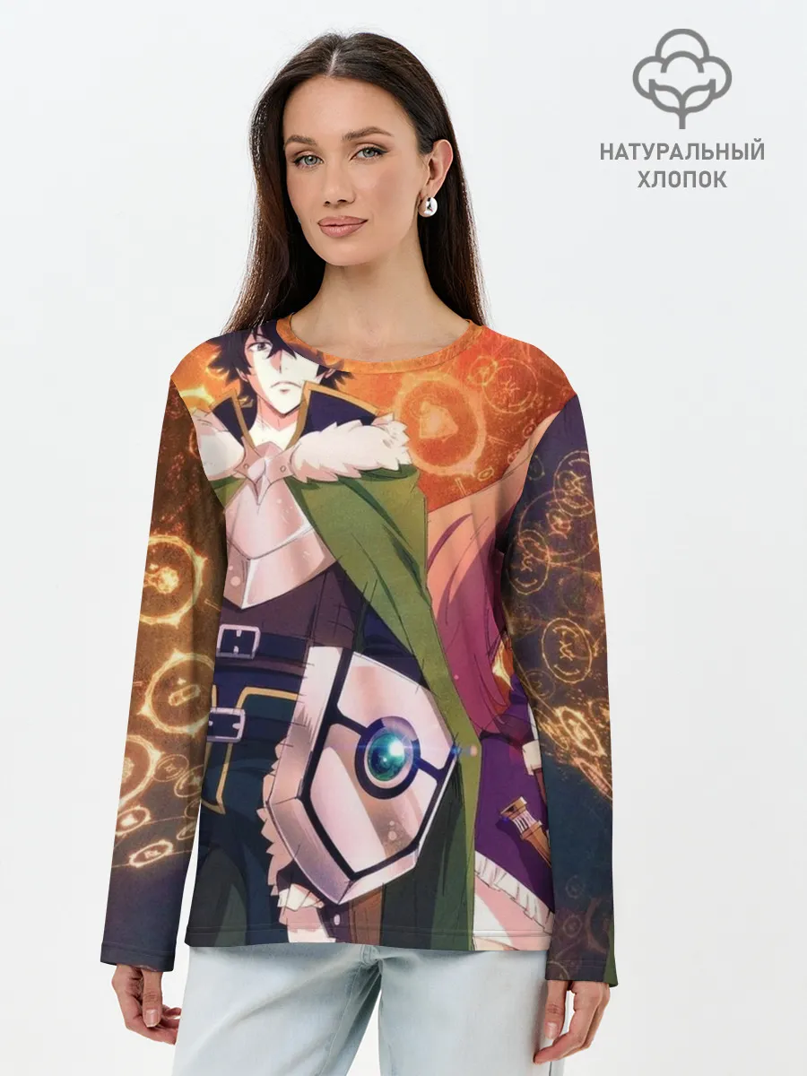 Лонгслив женский. Хлопок / восхождение героя щита