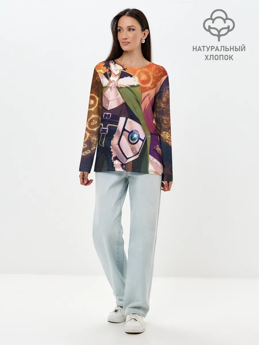 Лонгслив женский. Хлопок / восхождение героя щита