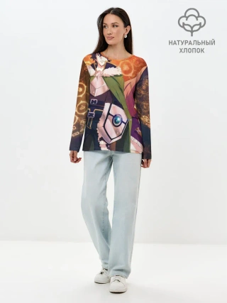 Лонгслив женский. Хлопок / восхождение героя щита