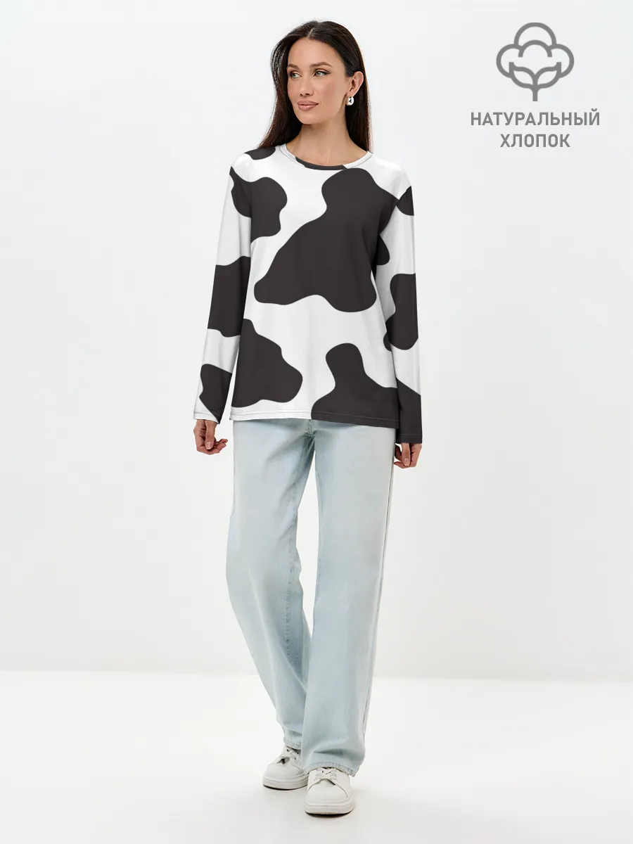 Лонгслив женский. Хлопок / корова