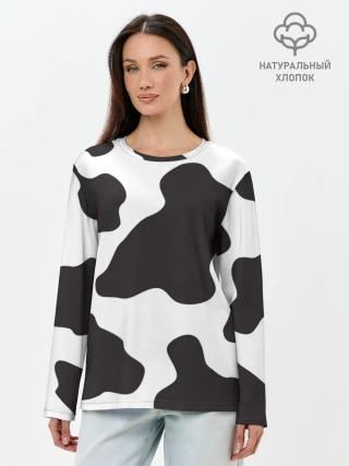 Лонгслив женский. Хлопок / корова