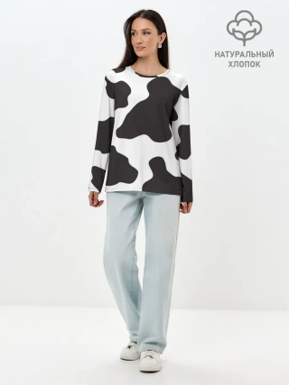 Лонгслив женский. Хлопок / корова