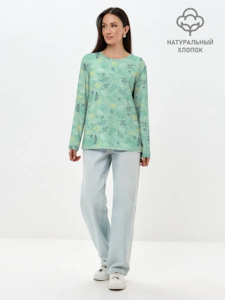 Лонгслив женский. Хлопок / Гербарий