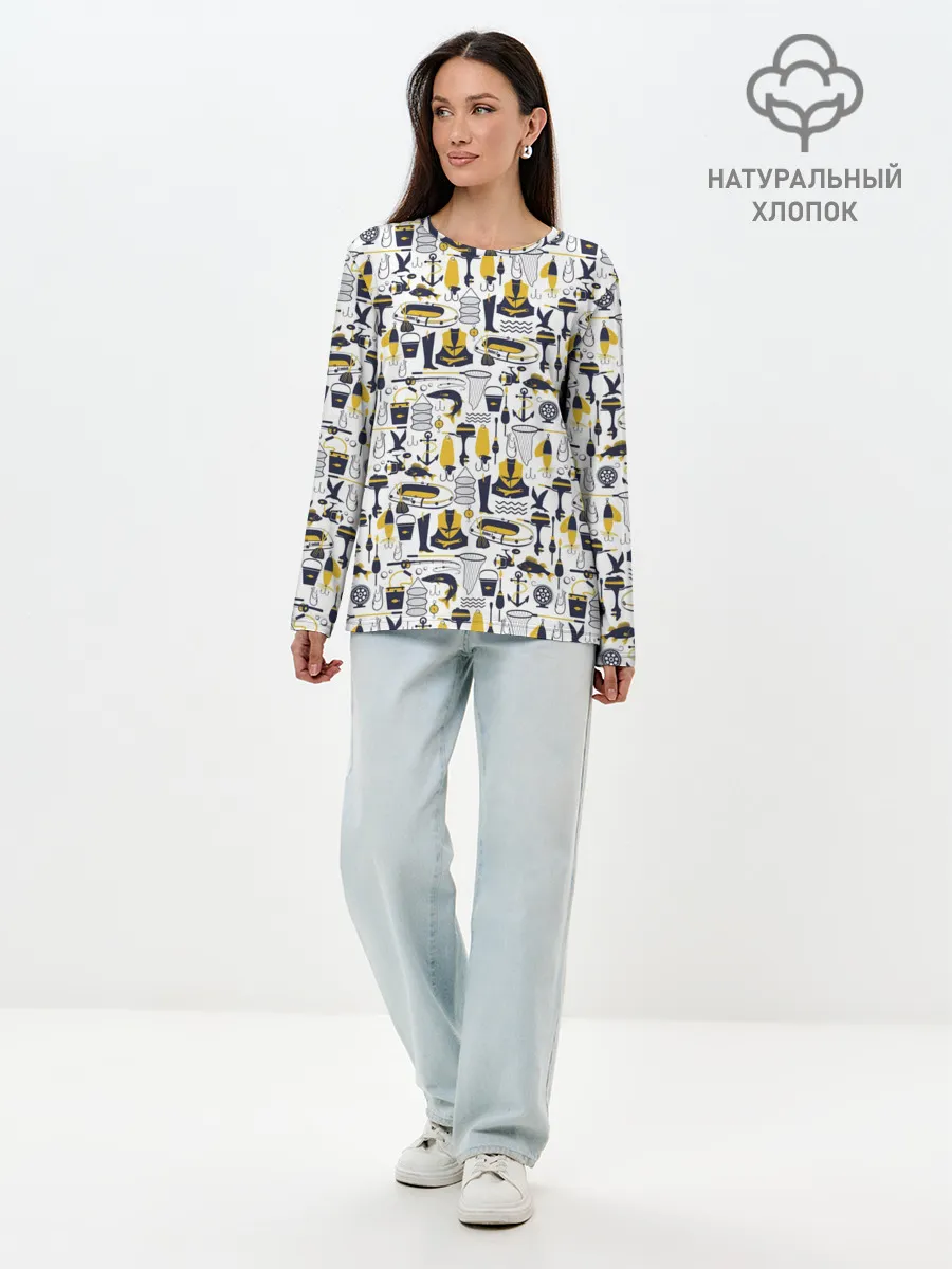 Лонгслив женский. Хлопок / Мечта рыболова