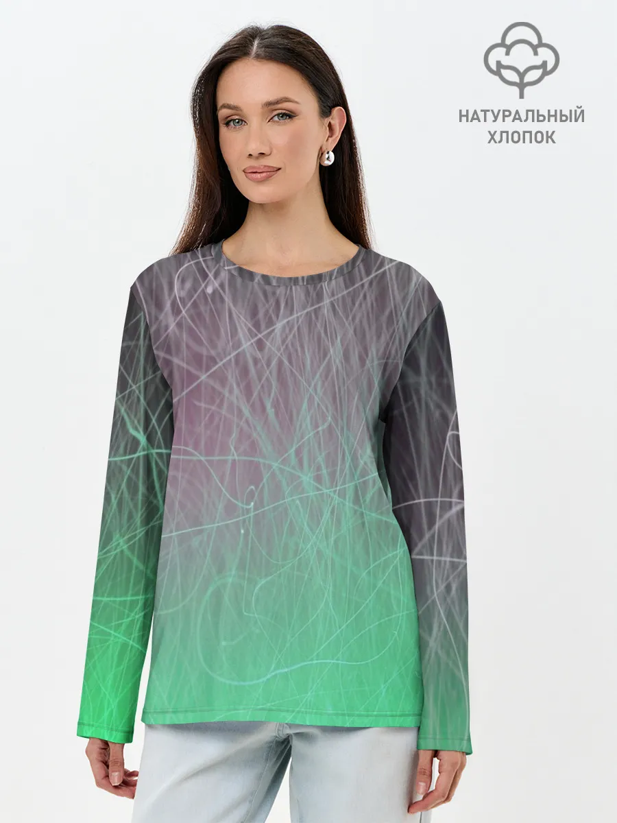 Лонгслив женский. Хлопок / Текстура