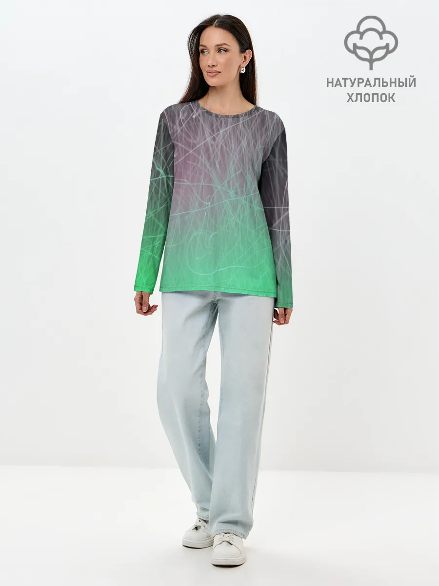 Лонгслив женский. Хлопок / Текстура